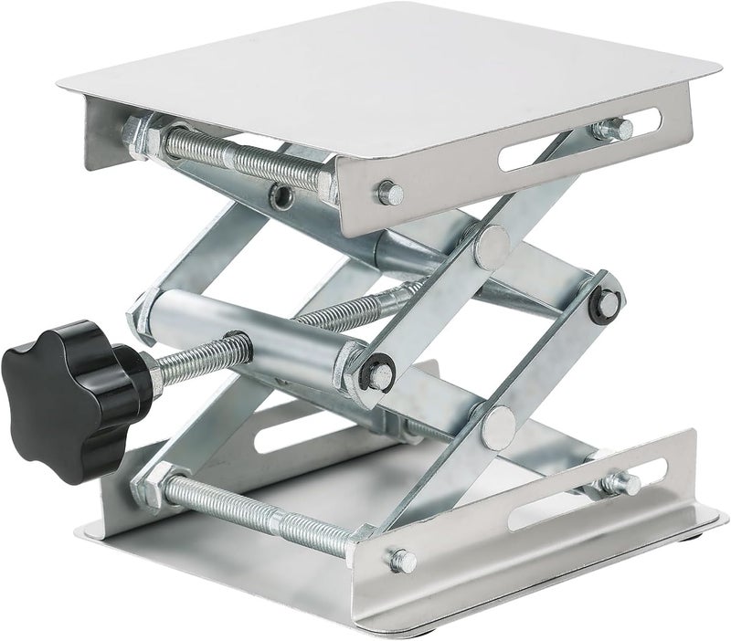 Acymner 4" x 4" Lift Table Lab Scissor Stand Platform | Stainless Steel Laboratory Lift Stand, Lab Lift Stand Table Lifting Jack Platform, Expandable Lift Height Range 1.7"/45mm to 5.9"/150mm - Image 1